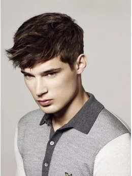Fashionable Lace Front Straight Cropped Men Wigs