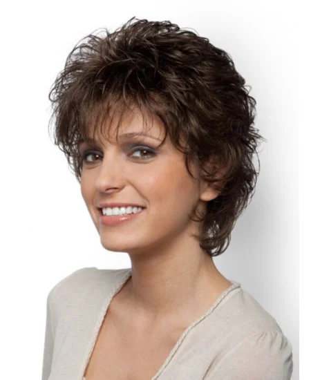 Comfortable Curly Brown Classic Fabulous Wigs