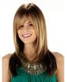 Brown Straight Synthetic Soft Long Wigs