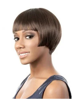 Lace Front Straight Indian Remy Hair Cheapest Short Wigs