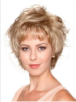 Fashion Blonde Wavy Short Synthetic Wigs