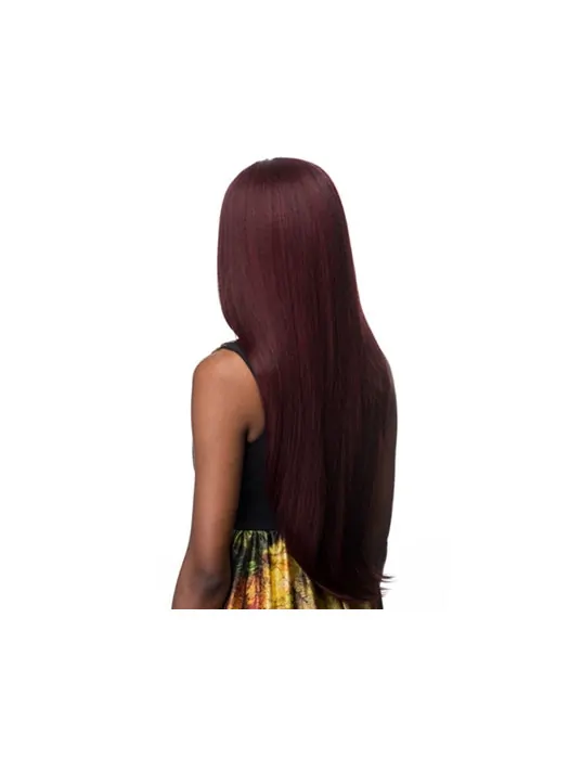 Stylish Red Straight Long Glueless Lace Front Wigs