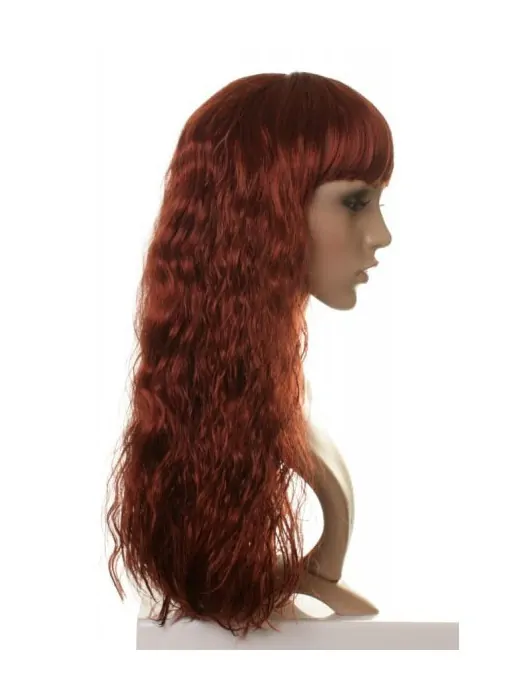 Traditiona Synthetic Red Wavy Long Wigs