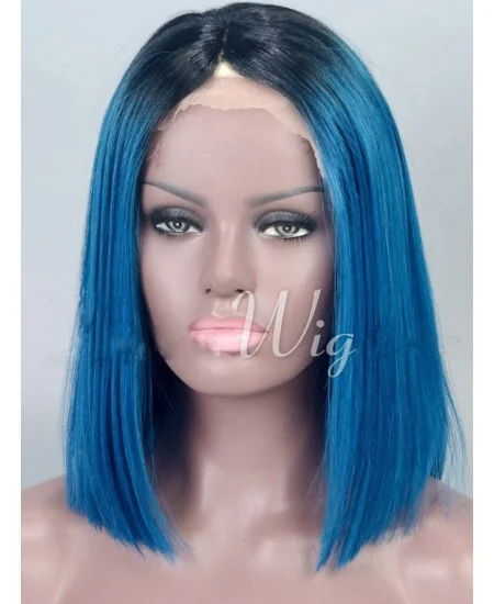 Chin Length Straight Full Lace Wigs Ombre Wigs 14 inch