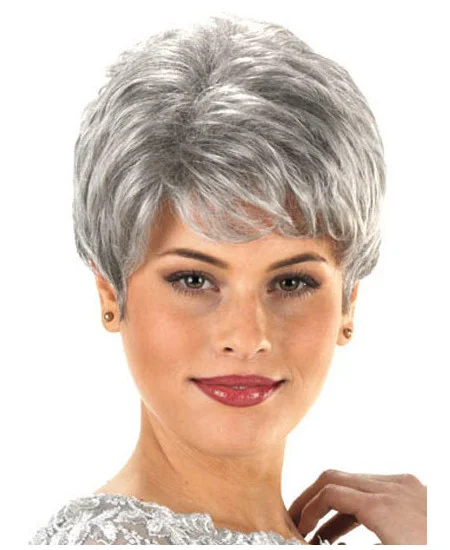 Hairstyles Wavy Short Synthetic Grey Wigs