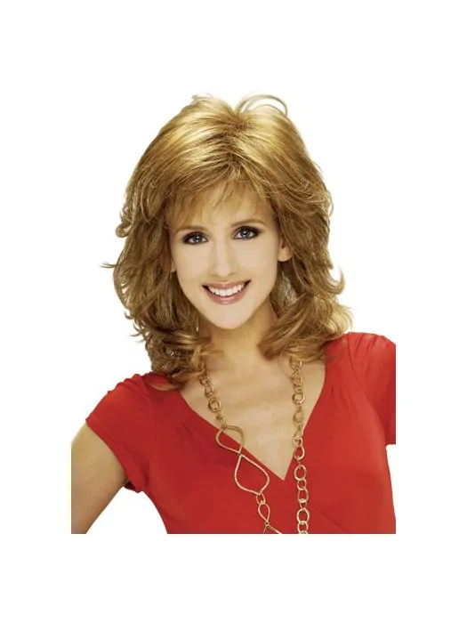 Incredible Blonde Wavy Shoulder Length Classic Wigs