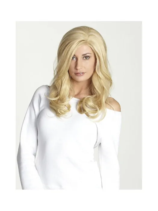 Blonde Curly Remy Human Hair Flexibility Long Wigs