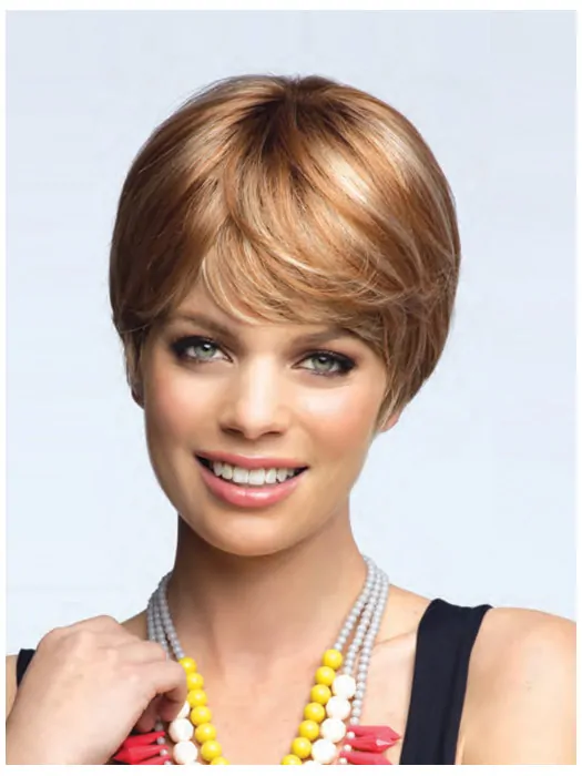 Blonde Straight Synthetic Short Wigs