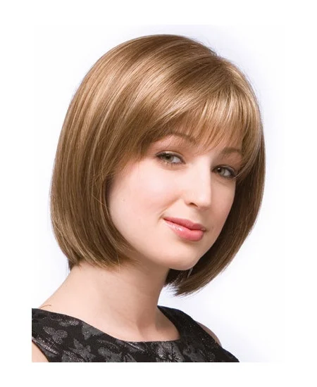 Easeful Blonde Monofilament Chin Length Wigs For Cancer