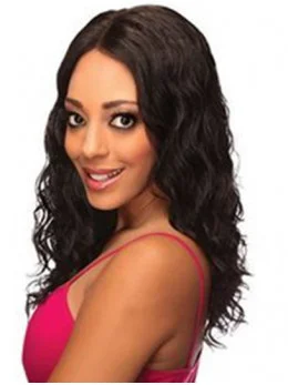 New Black Wavy Shoulder Length Synthetic Lace Wigs