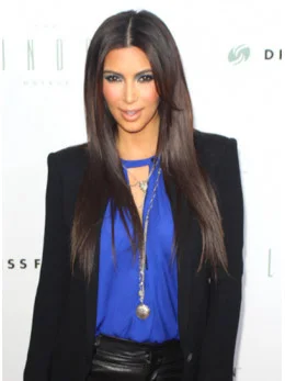 Unique Brown Straight Long Kim Kardashian Wigs
