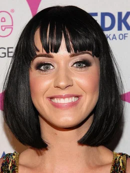 Perfect Black Straight Chin Length Katy Perry Wigs