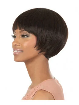 Glamorous Brown Straight Short African American Wigs
