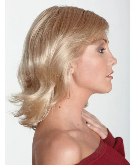 Cheap Blonde Monofilament Shoulder Length Synthetic Wigs