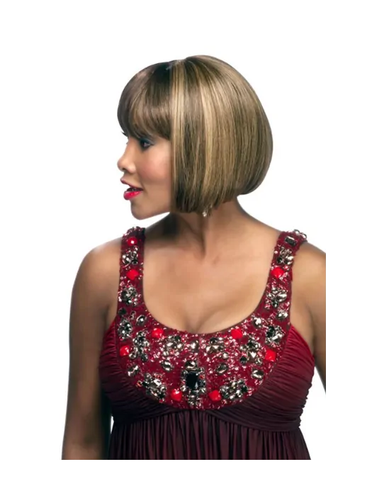 New Blonde Straight Short African American Wigs