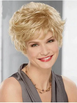 Perfect Short Wavy Blonde Layered High Quality Wigs