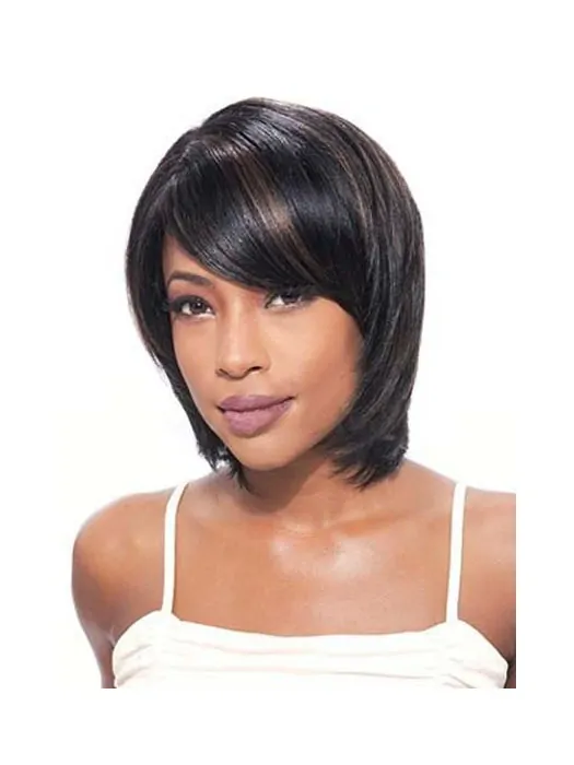 Black Lace Front Indian Remy Hair Cheap Medium Wigs