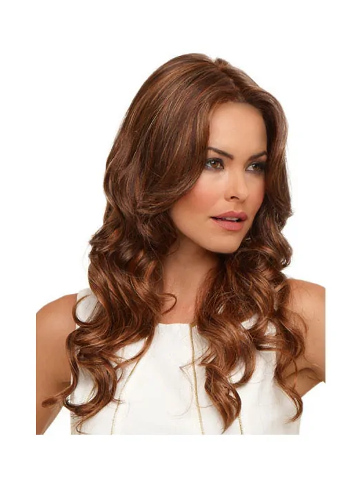 Radiant Auburn Wavy Synthetic Wigs For Cancer