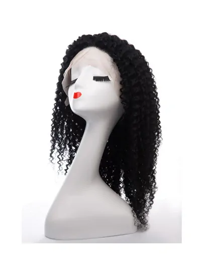 Kinky curly Classic Custom African American Celebrity Hairstyle Lace Front Wig 100 per Human Hair 22  inches
