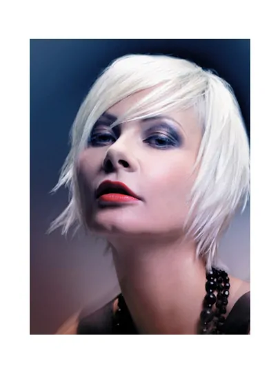 Young Fashion Dramatic Layered White Short Capless Wigs