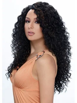 Traditiona Black Curly Long African American Wigs