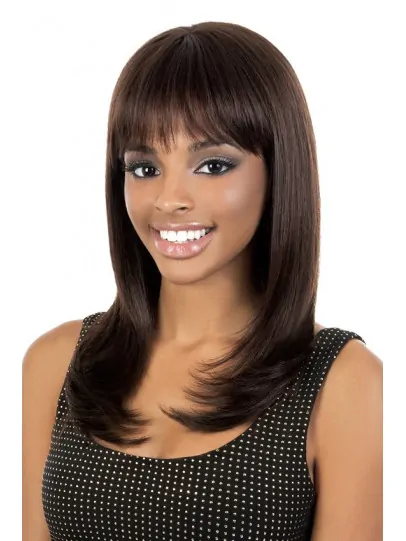 Wholesome Brown Straight Long African American Wigs