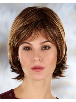 Brown High Quality Straight Synthetic Medium Wigs
