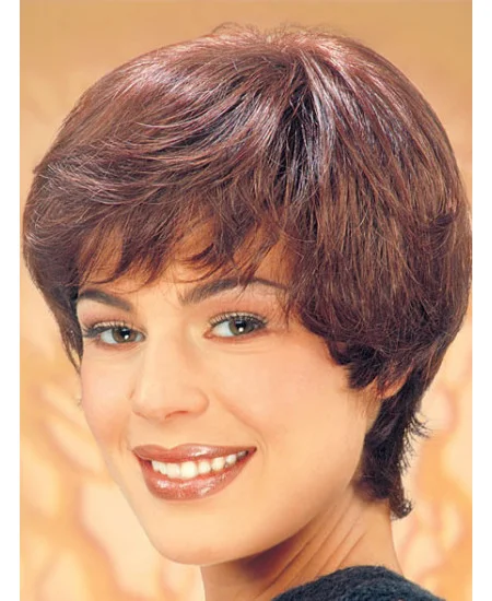 Synthetic Short Straight Brown Trendy Classic Wigs