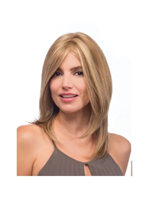 High Quality Blonde Straight Shoulder Length Lace Wigs