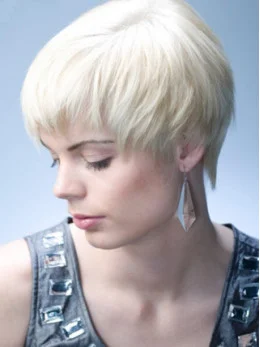 Young Fashion White Very Short Girl Capless Wigs