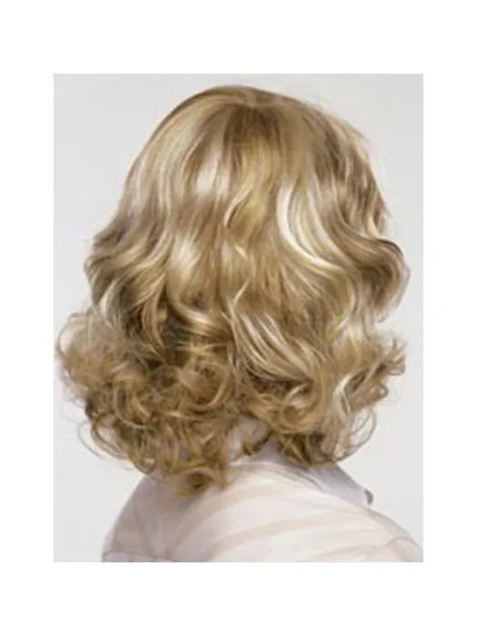 Blonde Designed Curly Synthetic Medium Wigs