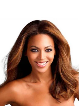 Beyonce Knowles Sexy 16  inches mid-length Wavy 100 per Human hair Lace Front Wig
