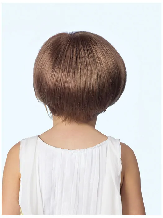 New Design Chin Length Straight Brown With Bangs Fashional Wigs