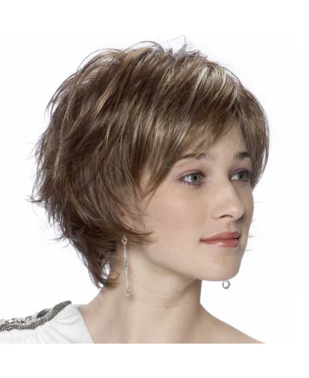 Brown Cheapest Layered Straight Short Wigs