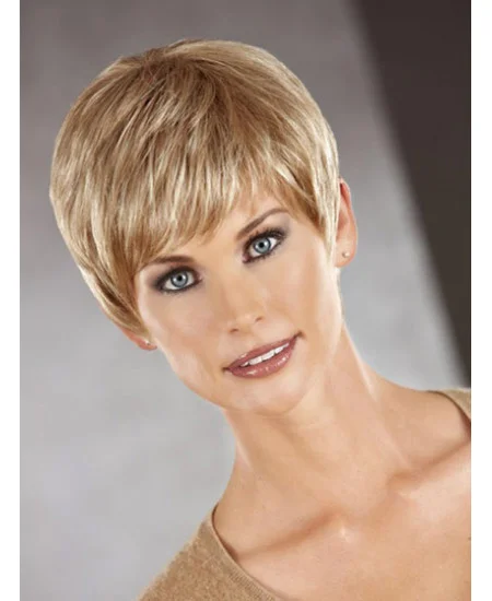 Style Auburn Straight Cropped Synthetic Wigs