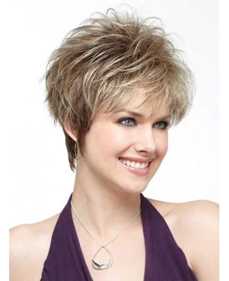 Cheapest Blonde Wavy Cropped Wigs For Cancer