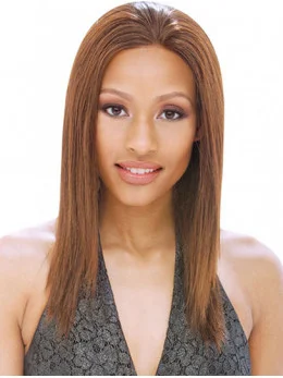 Nice Brown Straight Shoulder Length Remy Human Lace Wigs