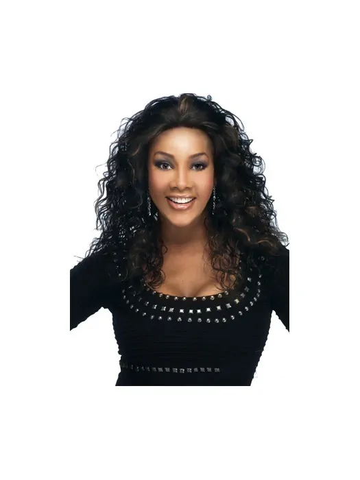 Lace Front Long Kinky Curly Human wigs Afro American Wigs 18  inches