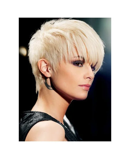 Young Fashion Choppy Platinum Blonde Capless Synthetic Wigs