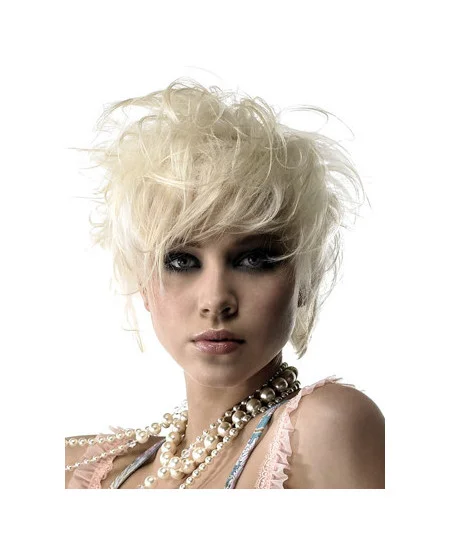 Young Fashion Short Platinum Blonde Hairstyle Lace Front Wigs