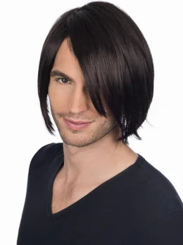 Comfortable Straight Full Lace Short Men Wigs