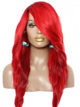 22  inches With Side Bangs Lace Front Synthetic Wigs