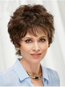 Fabulous Short Wavy Brown Layered High Quality Wigs