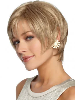Cheapest Blonde Straight Short Synthetic Wigs