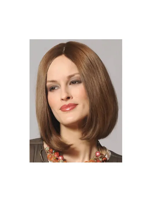 Refined Lace Front Straight Shoulder Length Remy Human Lace Wigs