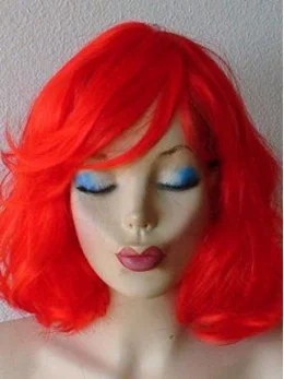 14  inches Wavy Bright Red Sexy Lace Front Synthetic Wigs