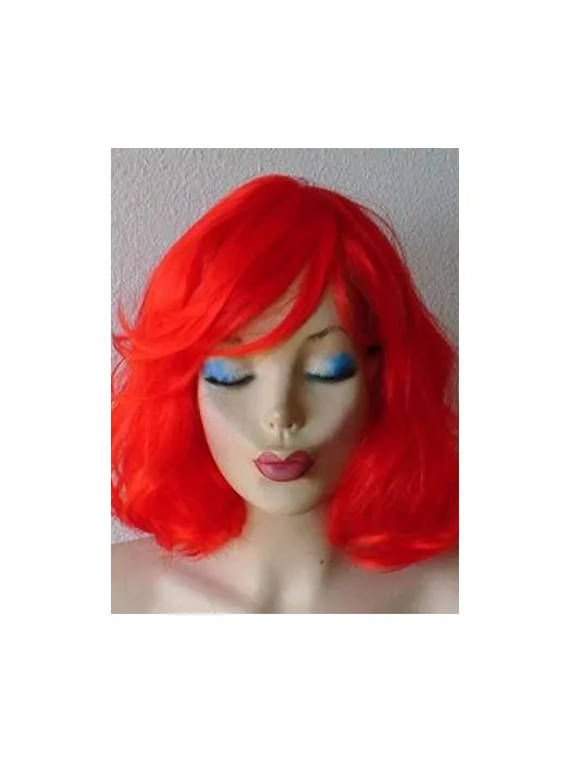 14  inches Wavy Bright Red Sexy Lace Front Synthetic Wigs