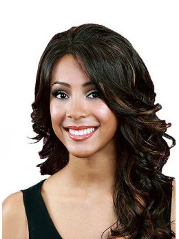 Natural Black Wavy Synthetic Long Wigs