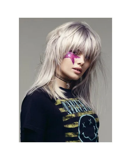 Young Fashion Grey Layered Shoulder Length Straight Lace Front Human Wigs