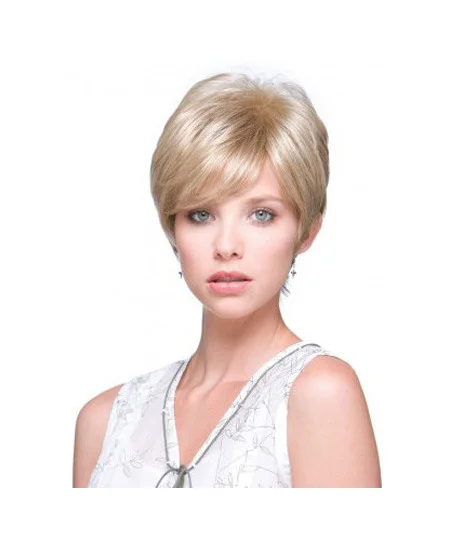 Blonde Monofilament Synthetic Mature Short Wigs
